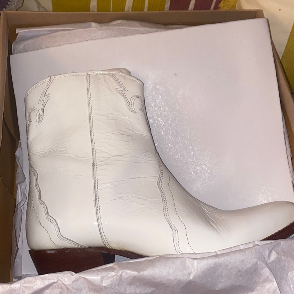 Free People Cream Ankle Booties